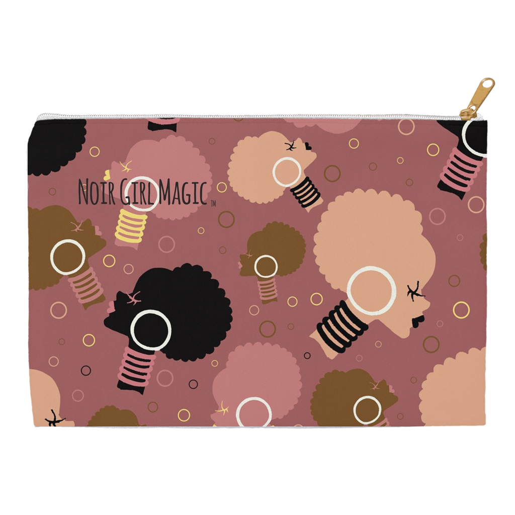 Noir Girl Magic I Rock My Afro Puff's Accessory & Cosmetic Pouches