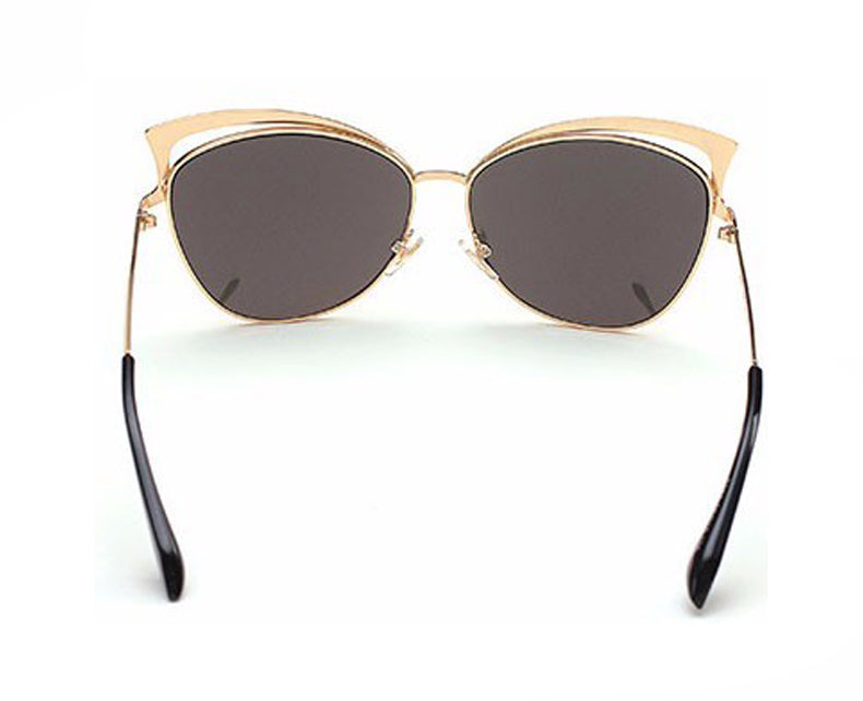 Cat Eye Vintage Twin Beam Mirrored Sunglasses Back View