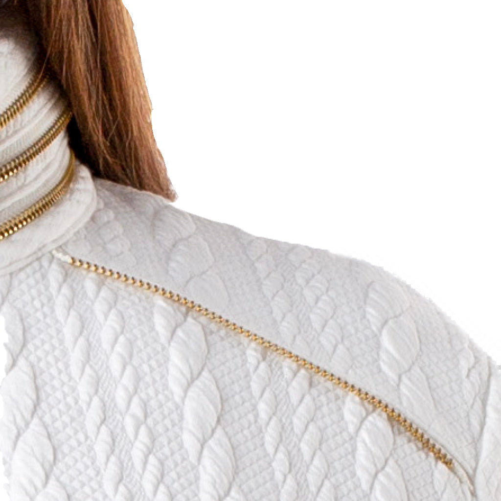 Textured Cotton Blend Jacket | White