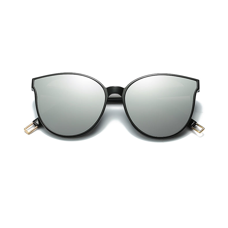 Flat Top Cat Eye Sunglasses Silver 