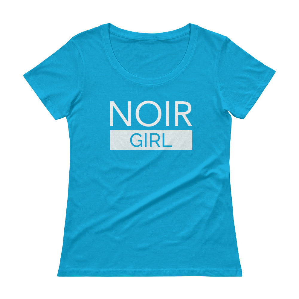 Noir Girl V Neck Tee Caribbean Blue