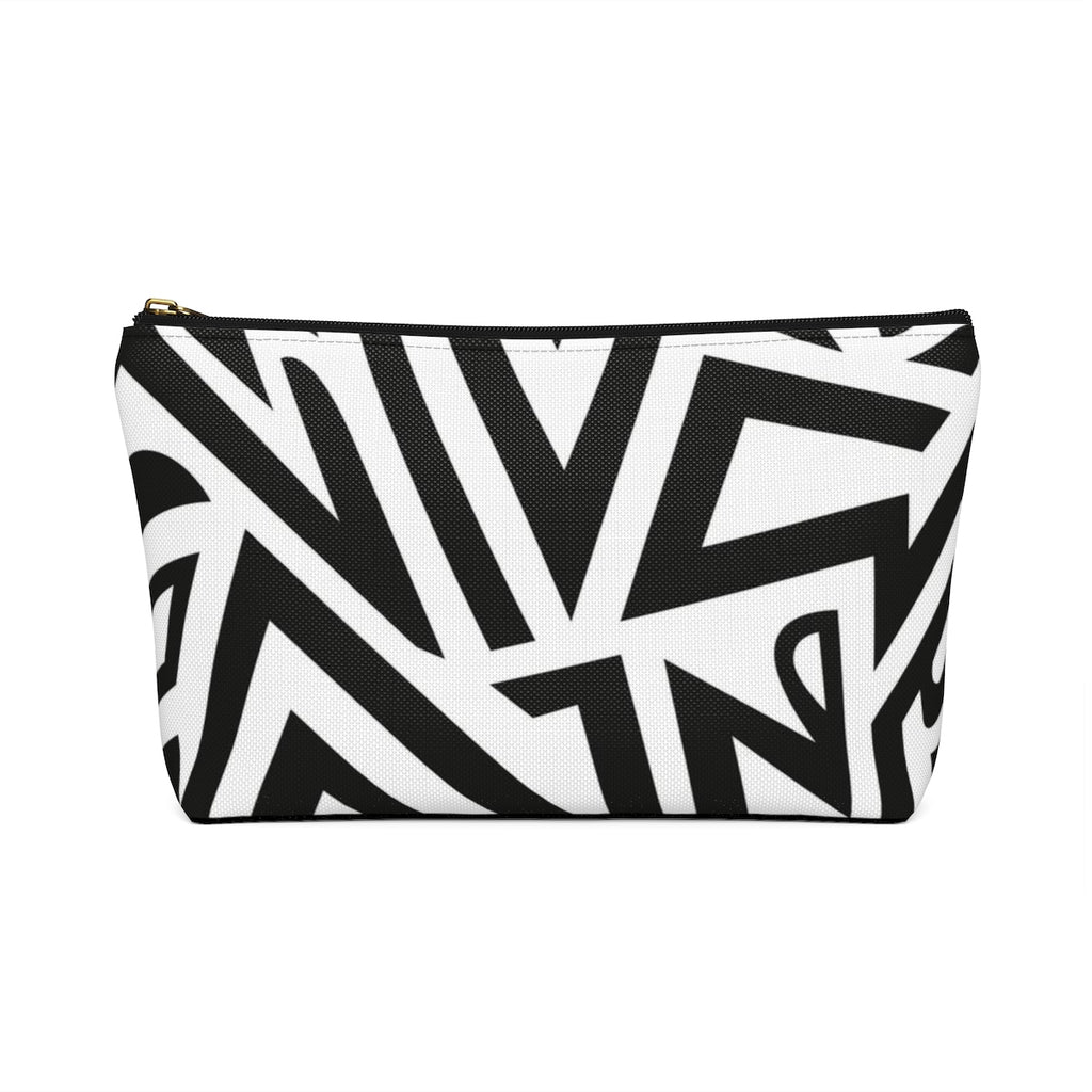 Monochrome African Cosmetic Travel Bag/Packing Cube Back View