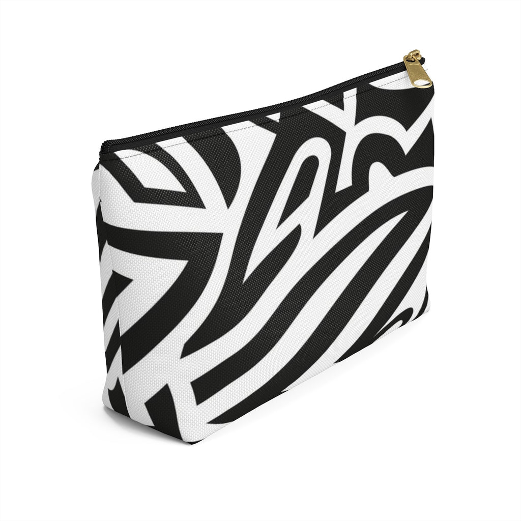 Monochrome African Cosmetic Travel Bag/Packing Cube Side View
