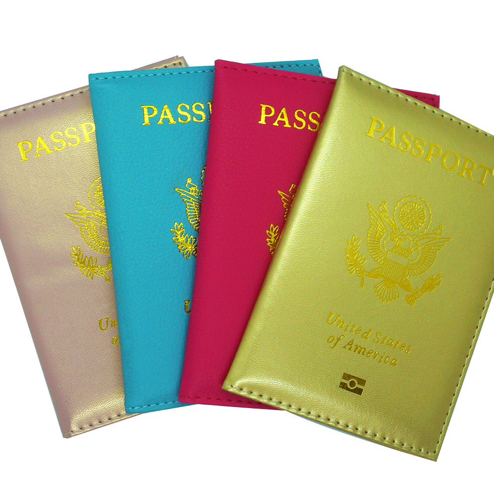 Travel Cute Passport Covers Gold Pink, Blue, Pink, Gold