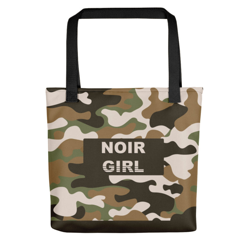 Camo Noir Girl Tote Bag