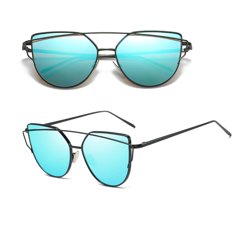 Cat Eye Vintage Wire Frame Sunglasses Blue
