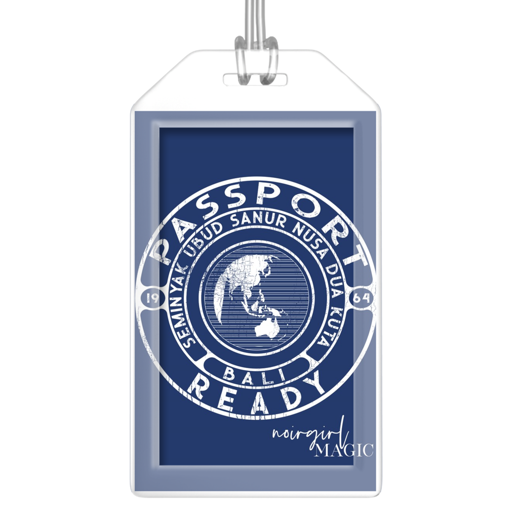 Passport Ready Bali Luggage Tags-Navy Blue